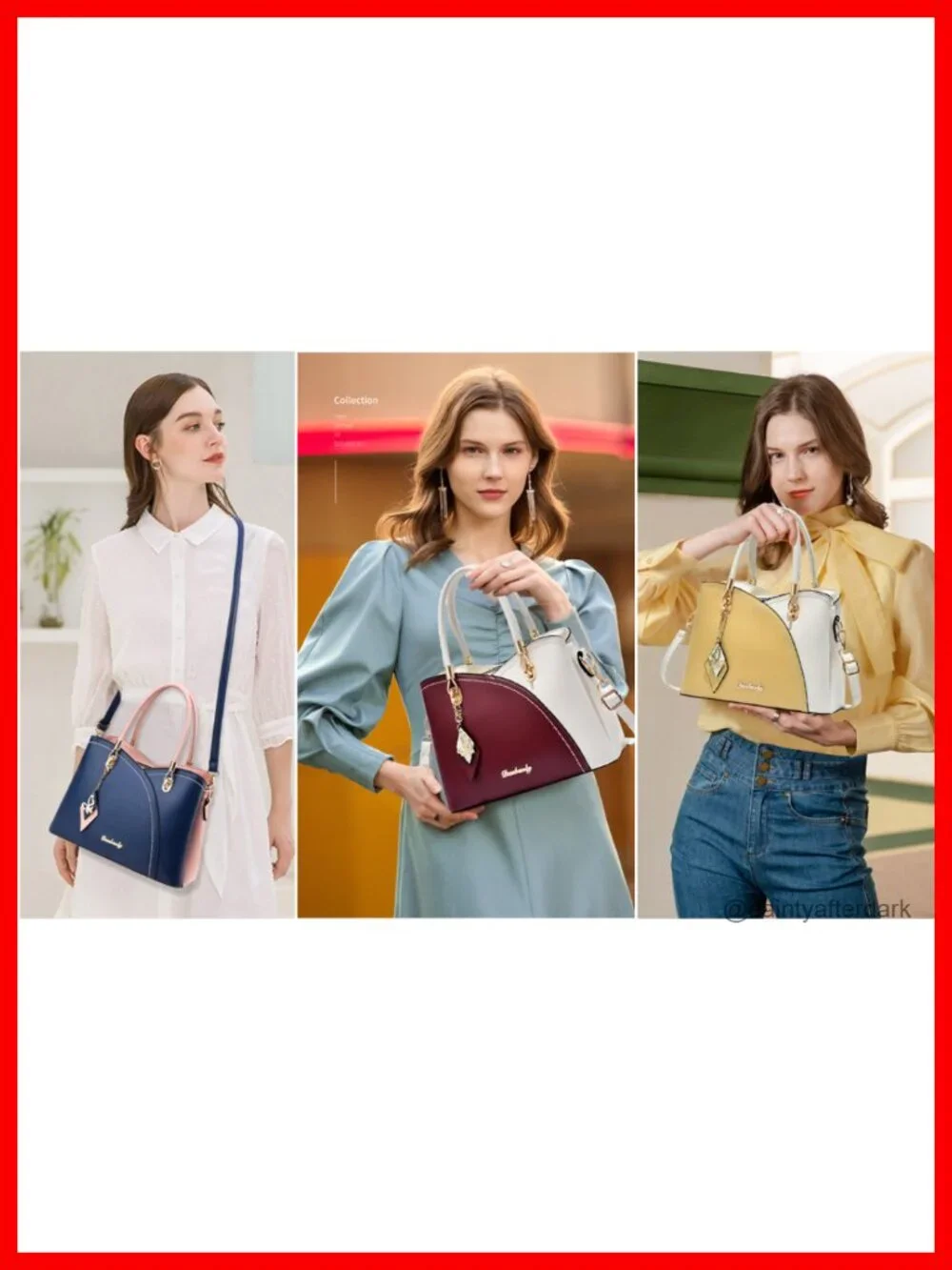 Satchel Shoulder Bag Tote Handbag Faux Leather with Gold Hardware Zipper